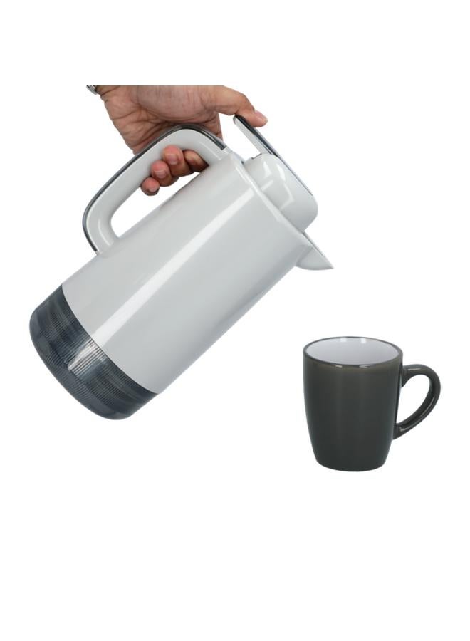 ENJOY Luce Plastic Spill-Proof BPA-Free Plastic Double-Walled Vacuum Jug Light Grey 1 Liter  - Image 5