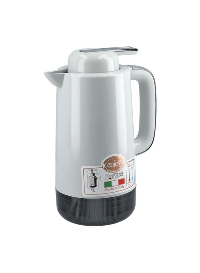 ENJOY Luce Plastic Spill-Proof BPA-Free Plastic Double-Walled Vacuum Jug Light Grey 1 Liter  - Image 3