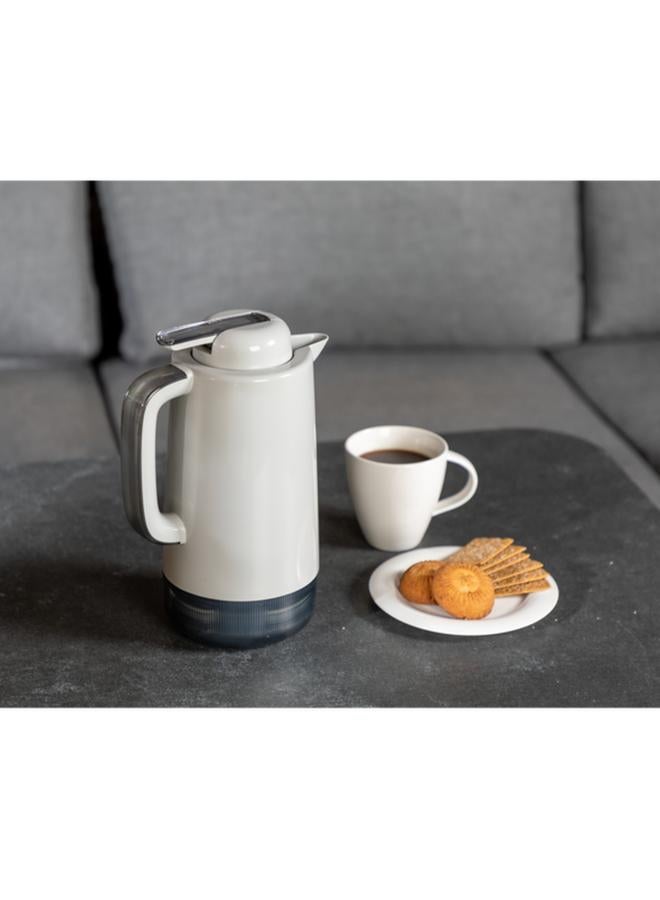 ENJOY Luce Plastic Spill-Proof BPA-Free Plastic Double-Walled Vacuum Jug Light Grey 1 Liter  - Image 1