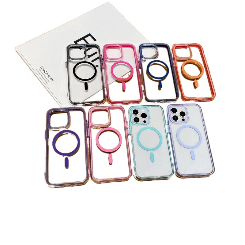 MagSafe iPhone 16 Pro Max Acrylic Case Protective for iPhone 16 16 Plus 16 Pro 16 Pro Max and Lanyard and Airbag in Purple - Image 5