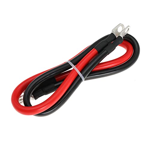 TUELETFU كابل بطارية 2 AWG كابلات عاكس بطارية 2AWG مع لقم 3/8 بوصة مجموعة أسلاك عاكس الطاقة من النحاس النقي للسيارات البحرية والقوارب وRV والدراجات النارية 2 قطعة (2 قدم) - Image 3