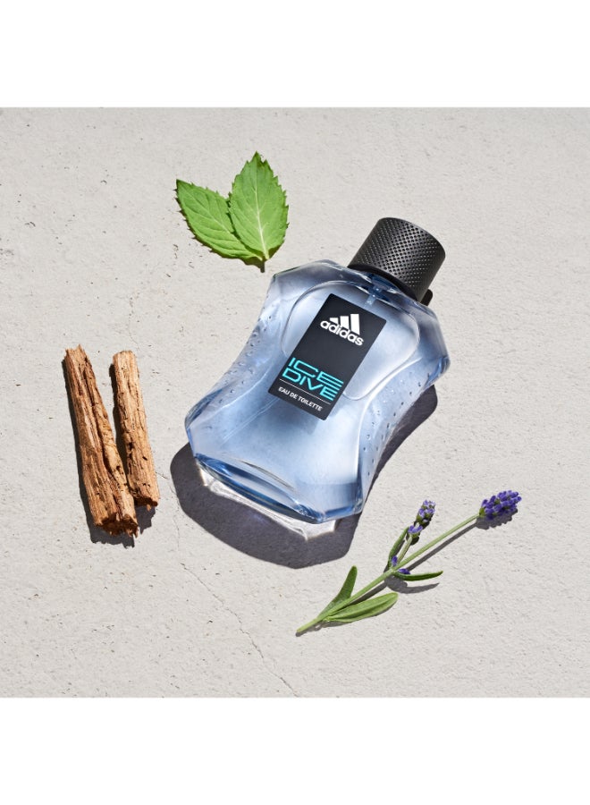 Adidas Ice Dive Set Including The Ice Dive Eau De Toilette, Shower Gel, And Deodorant Body Spray 100 + 250 + 150ml - Image 4