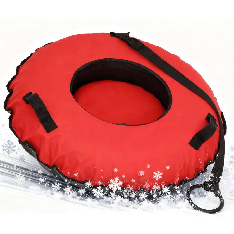 Lanmun Snow Tube for Kids & Adults, 44'' Inflatable Heavy Duty Snow Sled with Premium Canvas Cover & Thickened Bottom - Winter Outdoor Sledding Toy for Family Activities and Gifts - Image 1