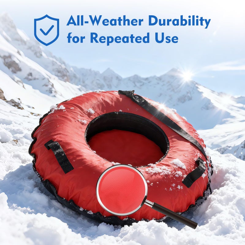 Lanmun Snow Tube for Kids & Adults, 44'' Inflatable Heavy Duty Snow Sled with Premium Canvas Cover & Thickened Bottom - Winter Outdoor Sledding Toy for Family Activities and Gifts - Image 5