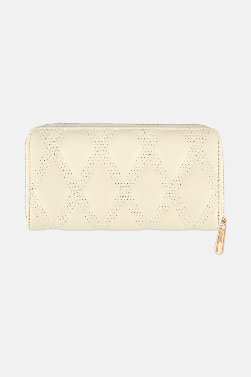 Cavalli Class Women Brand Logo Wallet, Cream - Image 3