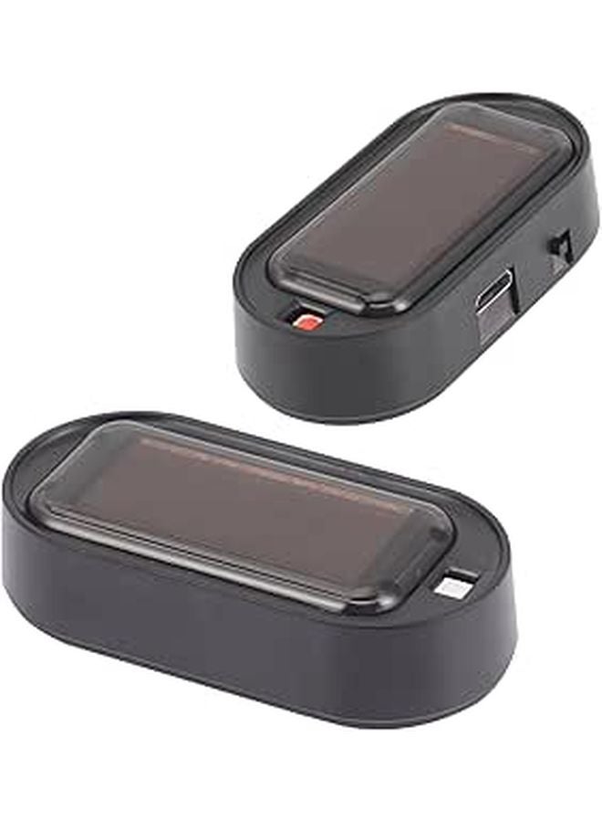 إنذار السيارة الشمسي مصابيح LED وامضة 2 قطعة مع منفذ شحن USB تحذير مكافحة السرقة - Image 1