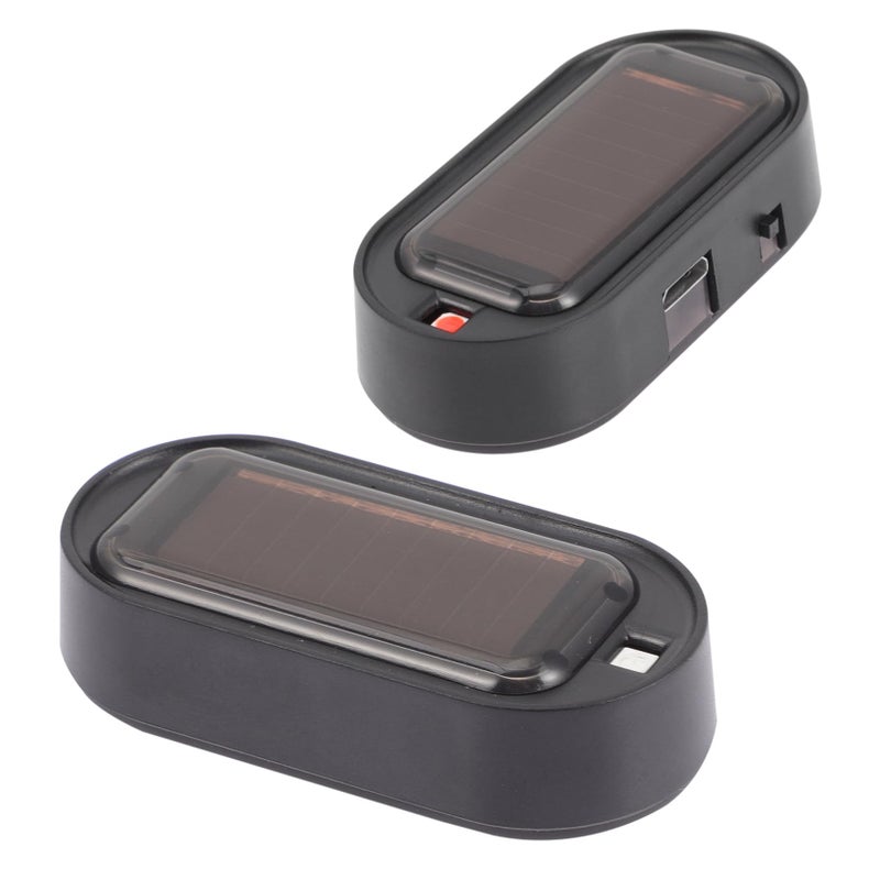 إنذار السيارة الشمسي مصابيح LED وامضة 2 قطعة مع منفذ شحن USB تحذير مكافحة السرقة - Image 2