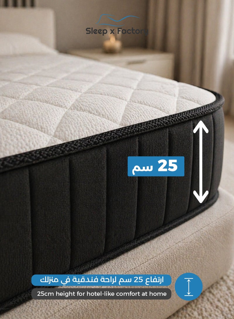 سليب × فاكتوري مرتبة CLOUD من Sleep X Factory بدعم تقويمي بوكيت سبرنج ارتفاع 25 سم راحة متوسطة - مقاس 200x200 سم - Image 5