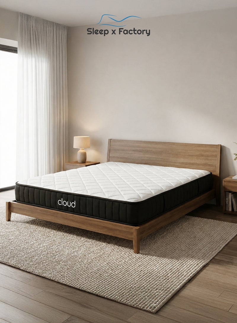 سليب × فاكتوري مرتبة CLOUD من Sleep X Factory بدعم تقويمي بوكيت سبرنج ارتفاع 25 سم راحة متوسطة - مقاس 200x200 سم - Image 1