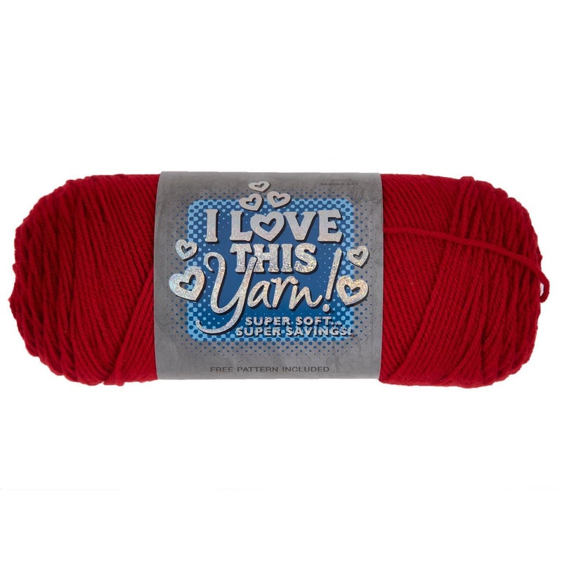 Hobby Lobby I Love This Yarn - 4 Medium 100% Acrylic Yarn for Crocheting & Knitting Blankets, Hats & Accessories, Set of 2, 40 Red - Image 2