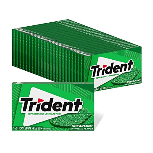 Trident علكة تريددنت بنكهة النعناع الخالي من السكر - 24 عبوة تحتوي على 14 قطعة، إجمالي 336 قطعة - Image 1