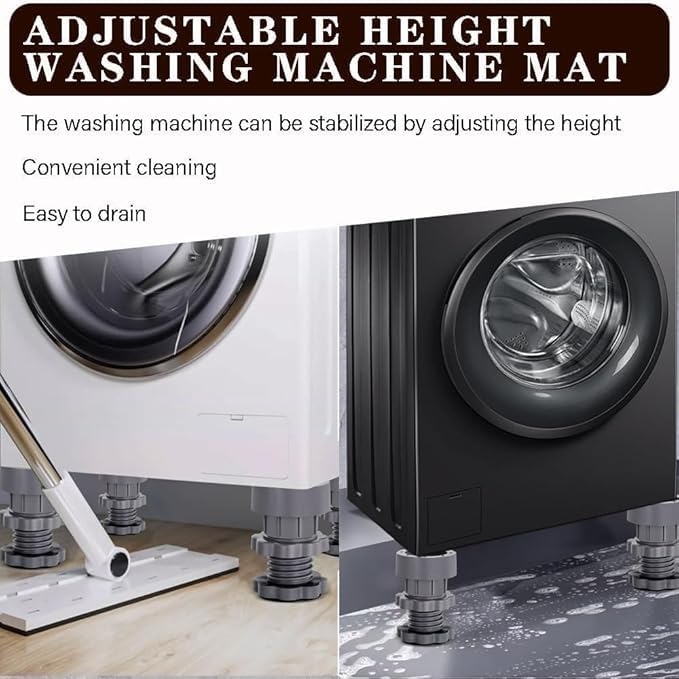 BLACK SPARROW Washing Machine Vibration Pads Adjustable Dryer Shock Noise Cancelling Pads Walk Pads Shock Absorber Noise Cancelling Furniture Lifting Base - Image 2