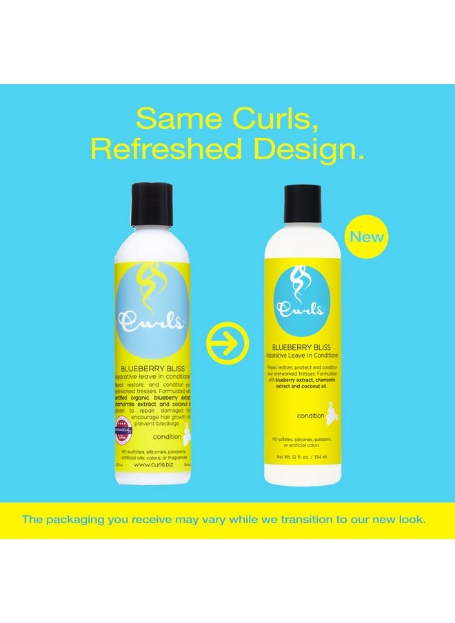 Curls Curls Blueberry Bliss Reparative Leave In Conditioner - 8 oz, Helps Repair Damage and Prevent Breakage, Conditioner for Curly Hair, Wavy, and Coily Hair Types  - Image 2