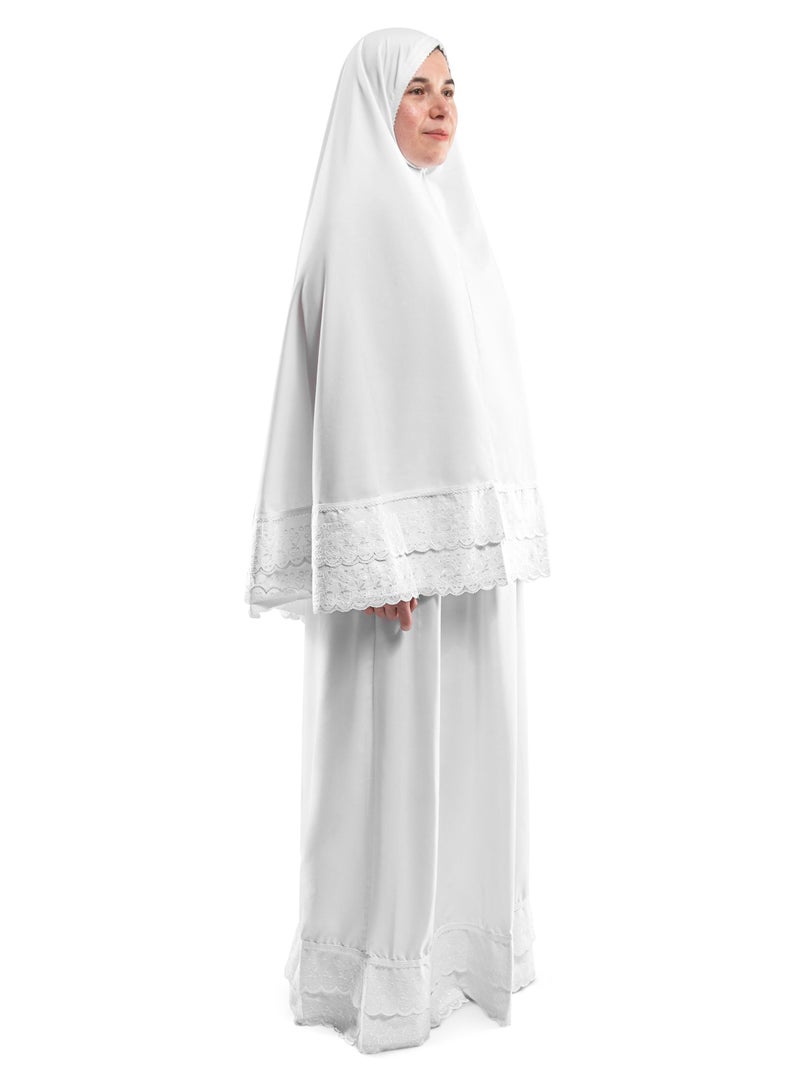 ملابس صلاة دانتيل بيضاء  - Image 1