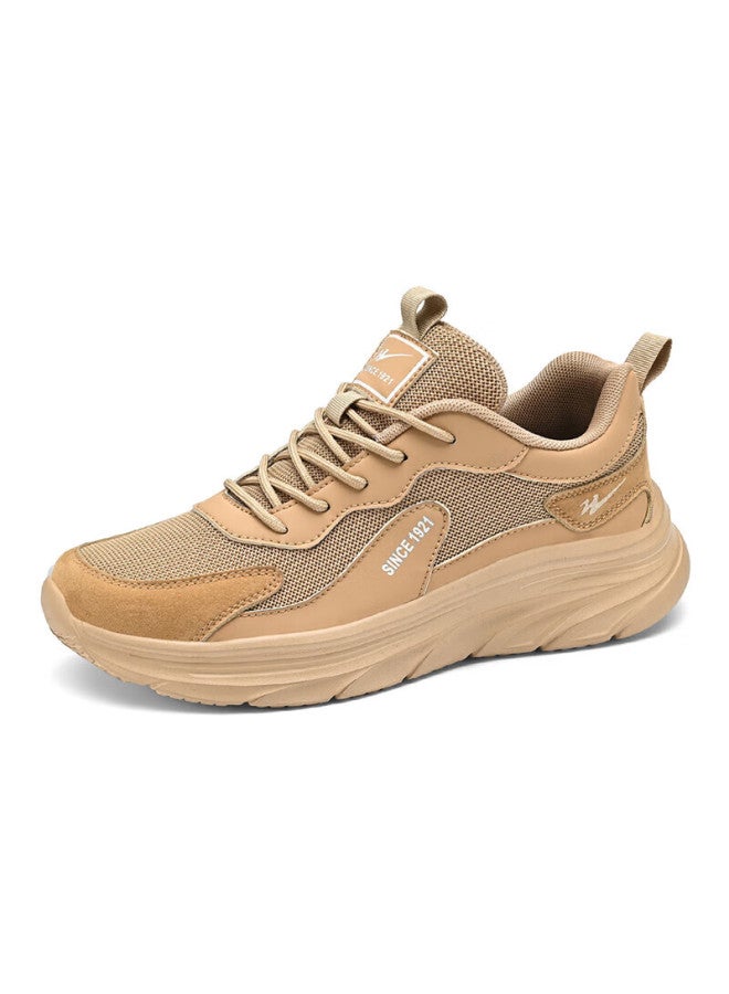 Double Star Shuangxing Men's Running Shoes, Spring Non-slip Heightening Dad Shoes, Thick-soled Comfortable Casual Shoes, Sand Color, Size 40 - Image 5