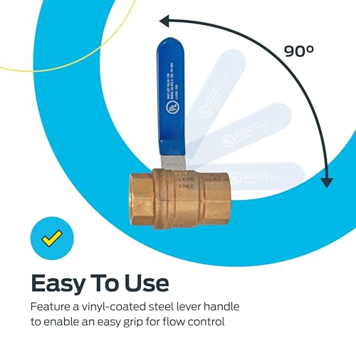Eastman 3/4 Inch IPS Heavy Duty Full Port Ball Valve, Brass Plumbing Fitting, 20047LF - Image 5