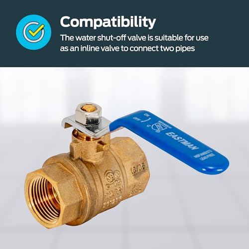 Eastman 3/4 Inch IPS Heavy Duty Full Port Ball Valve, Brass Plumbing Fitting, 20047LF - Image 3