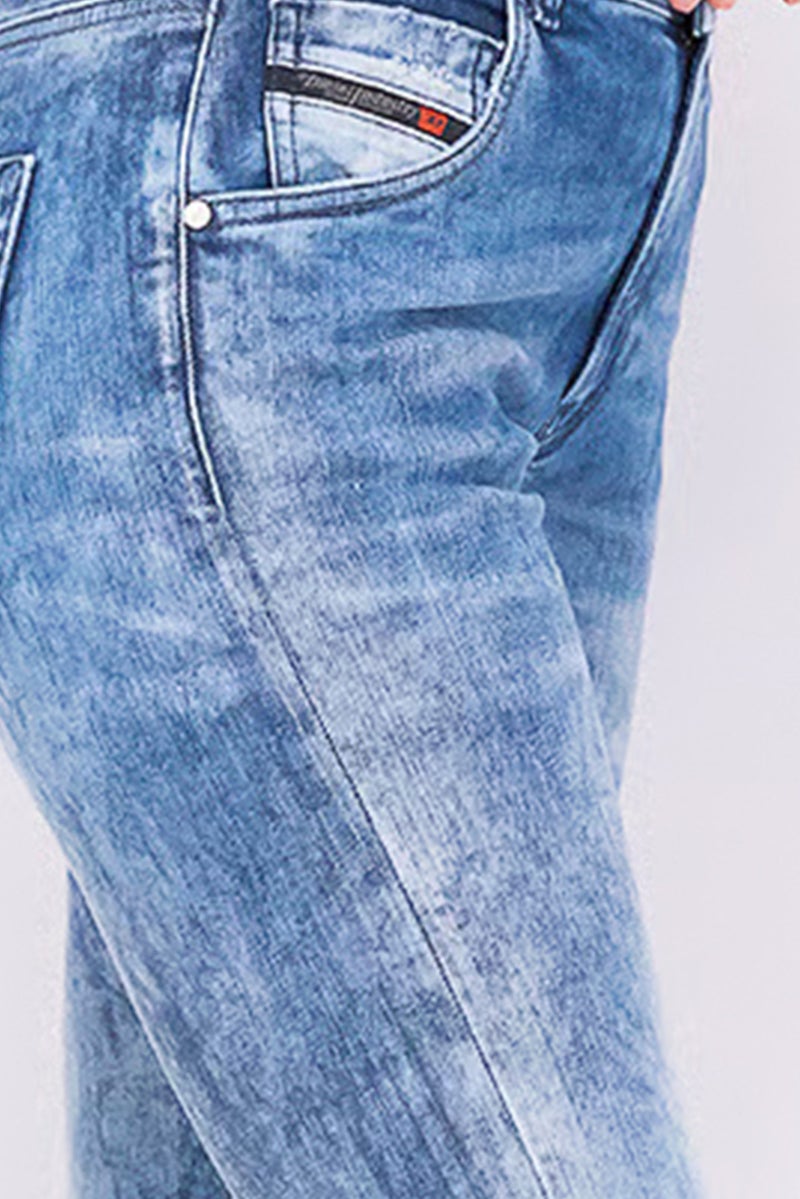 DIESEL Women Regular Fit Plain Stretch Jeans, Blue - Image 5