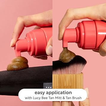 Lucy Bee SelfTan Mousse Customisable Medium Fake Tan Mousse Lightweight QuickDrying Formula Sensitive Skin Friendly Certified Vegan Cruelty Free Tropical Scent 200ml - Image 5