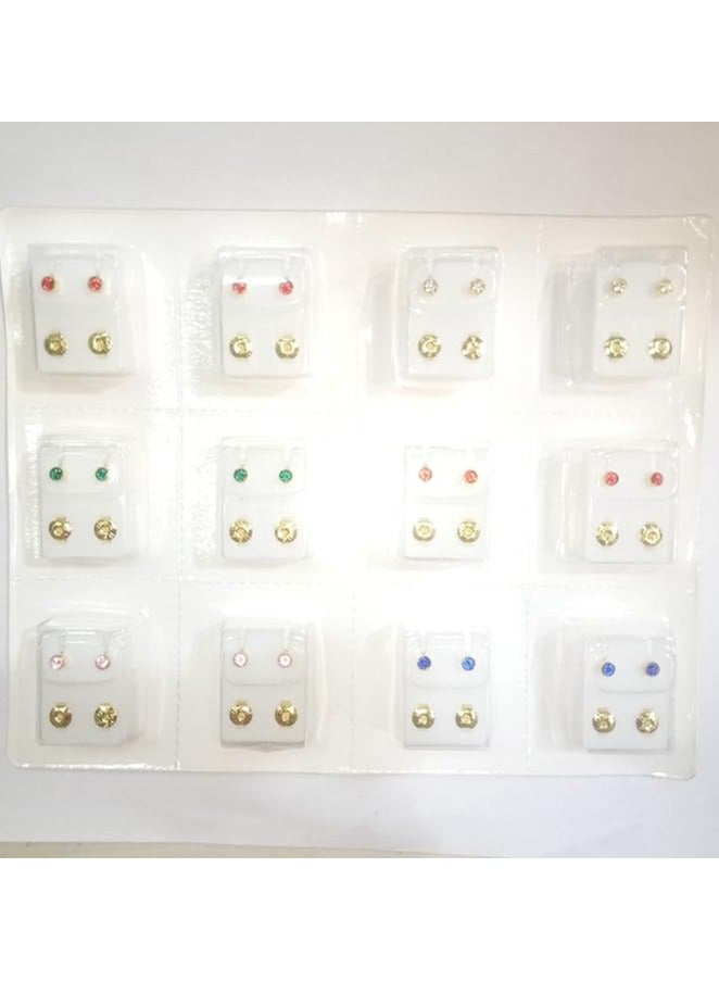 Generic Kids Medical Earrings – Assorted Colors, Lightweight Comfortable Studs for Everyday Wear 1 pcs