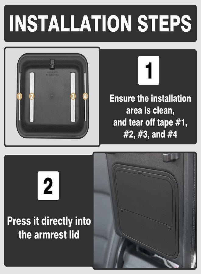 Muslogy Center Console Hidden Organizer Compatible with 2024 2025 GMC Acadia & Chevy Traverse & 2025 Buick Enclave Accessories One-Touch Armrest Hidden Storage Box Secret Compartment Insert Tray - Image 5