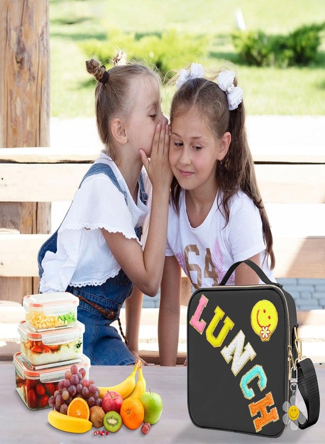 FRMARCH Lunch Box for Girls Women, Preppy Lunch Box for Teen Girls， Insulated Girls Lunch Bag for Kids, Large Reusable Cute Cooler Bag with Adjustable Shoulder Straps,Perfect for School Travel Picnic（Pink） - Image 3