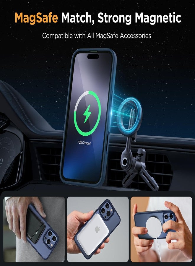 ميراكيس جراب Miracase المغناطيسي لهاتف iPhone 16 Pro Max مقاس 6.9 بوصة [متوافق مع MagSafe] [مع واقيين للشاشة] حماية فائقة، غطاء هاتف نحيف لهاتف iPhone 16 Pro Max - أزرق داكن - Image 3