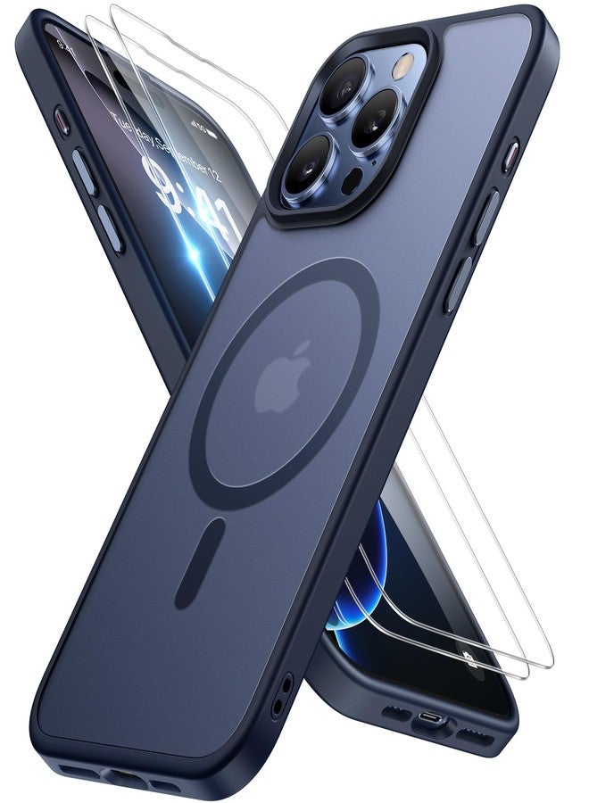 ميراكيس جراب Miracase المغناطيسي لهاتف iPhone 16 Pro Max مقاس 6.9 بوصة [متوافق مع MagSafe] [مع واقيين للشاشة] حماية فائقة، غطاء هاتف نحيف لهاتف iPhone 16 Pro Max - أزرق داكن - Image 1