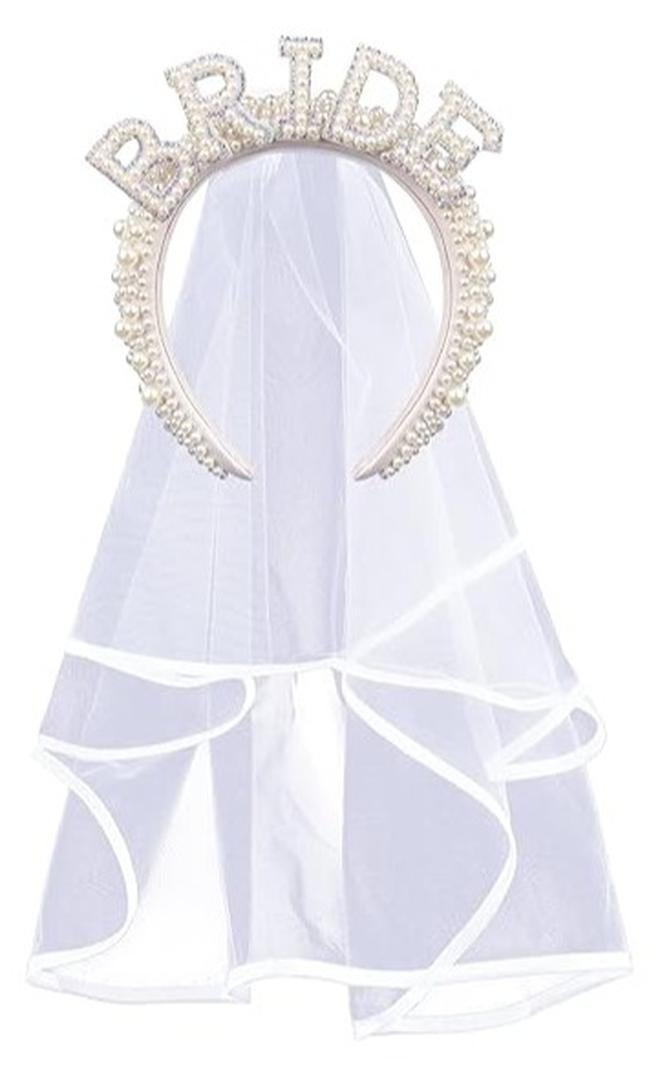 شريط راس للعروس لتوديع العزوبية - زي توديع العزوبية للعروس من اللؤلؤ مناسب كهدية لحفل توديع العزوبية (لؤلؤي) - Image 1