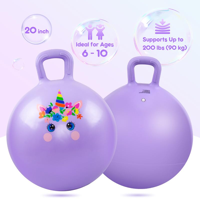 PlayZap Hopper Balls for Kids 612 20 Inches Bouncy Ball with Handle 20 Inflatable Bouncing Hopper 50cm Jumping Toys Garden Hopping Toys Girls Boys Gifts - Image 5
