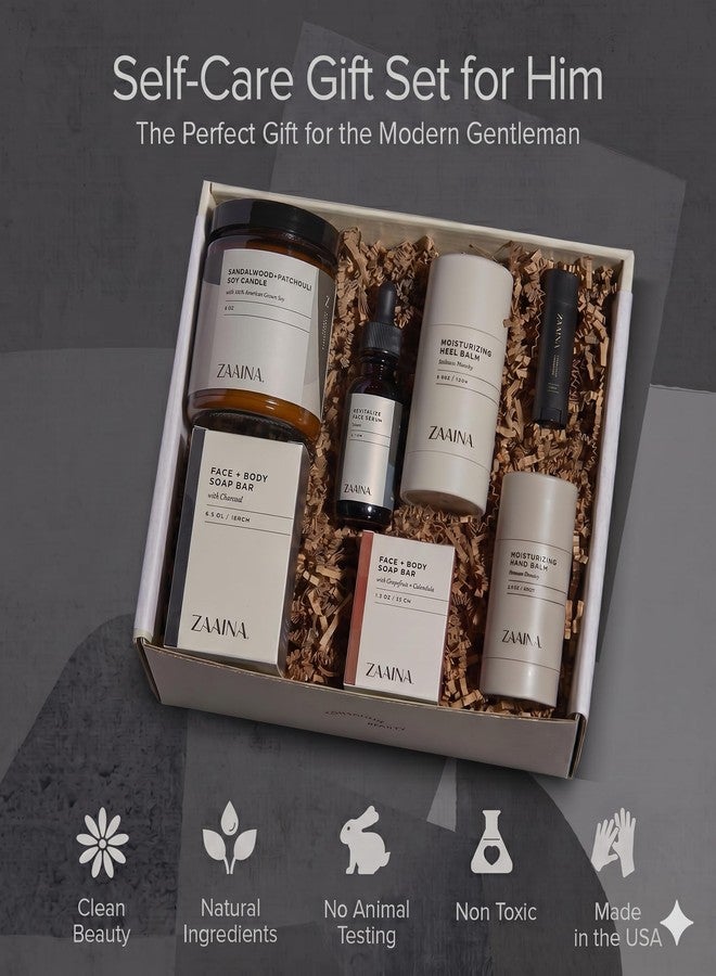ZAAINA Men’s Care Package - Father's Day Gifts for Men, Relaxation Spa Gift Set, Luxury Natural Handmade Grooming Kit for Husband Dad Friend, Birthday Gifts for Him - Image 2