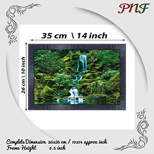 pnf Poster And Frames Vastu Waterfall Landscape Scenery Wooden Photo Frame With Acrylic Sheet | Living Room, Bedroom | Home Decoration | Best Gifting Option (10 * 14inch,Multicolour,Synthetic) 14734 - Image 2