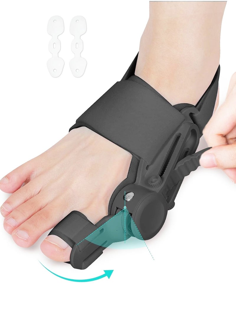 HEROCKX Big Toe Bunion Corrector - Upgraded Push-On Toe Corrector with Bunion Relief - For Left and Right Foot (Black)  - Image 1