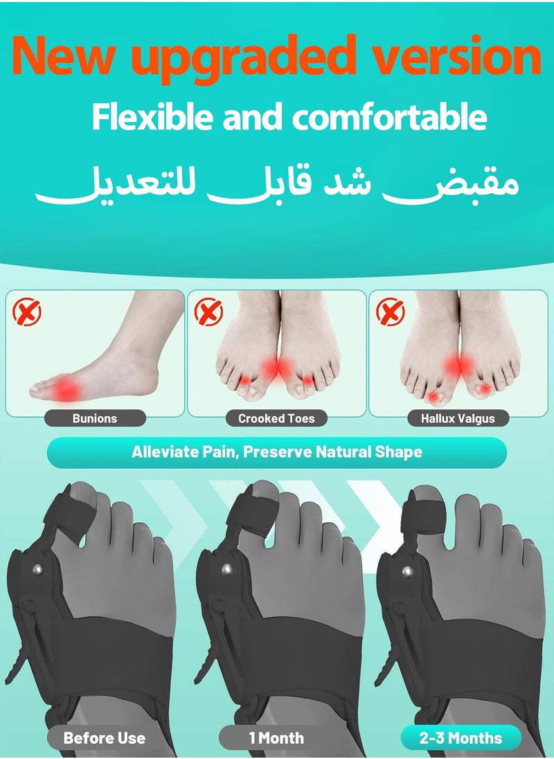 HEROCKX Big Toe Bunion Corrector - Upgraded Push-On Toe Corrector with Bunion Relief - For Left and Right Foot (Black)  - Image 2