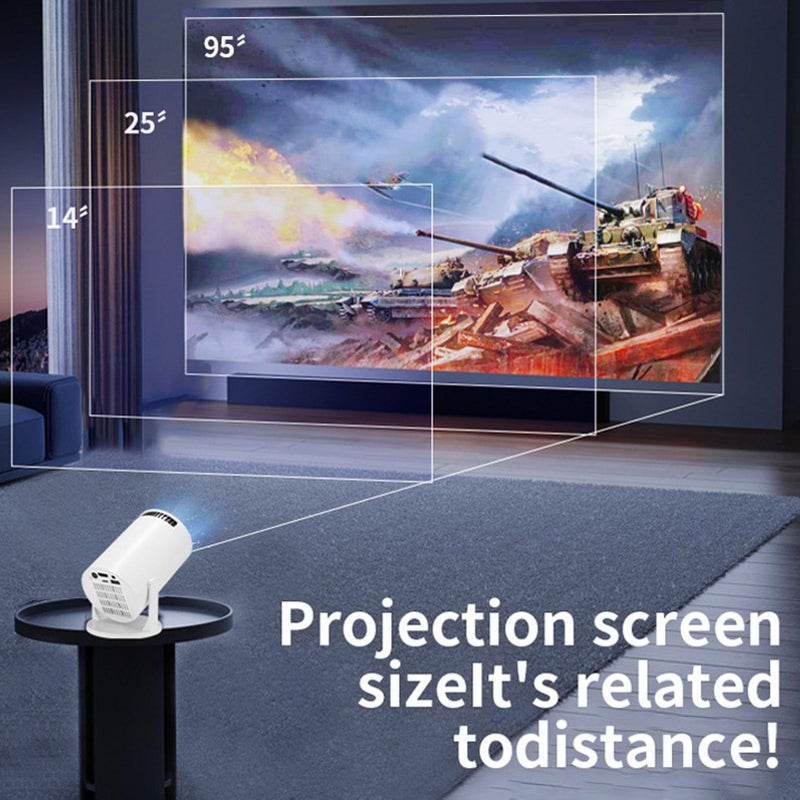4K Portable Mini Projector 1080P Android 12 Smart Projector With 180 Deg Rotatable Remote Control For Phone TV Stick Laptop Outdoor Home Use - Image 5