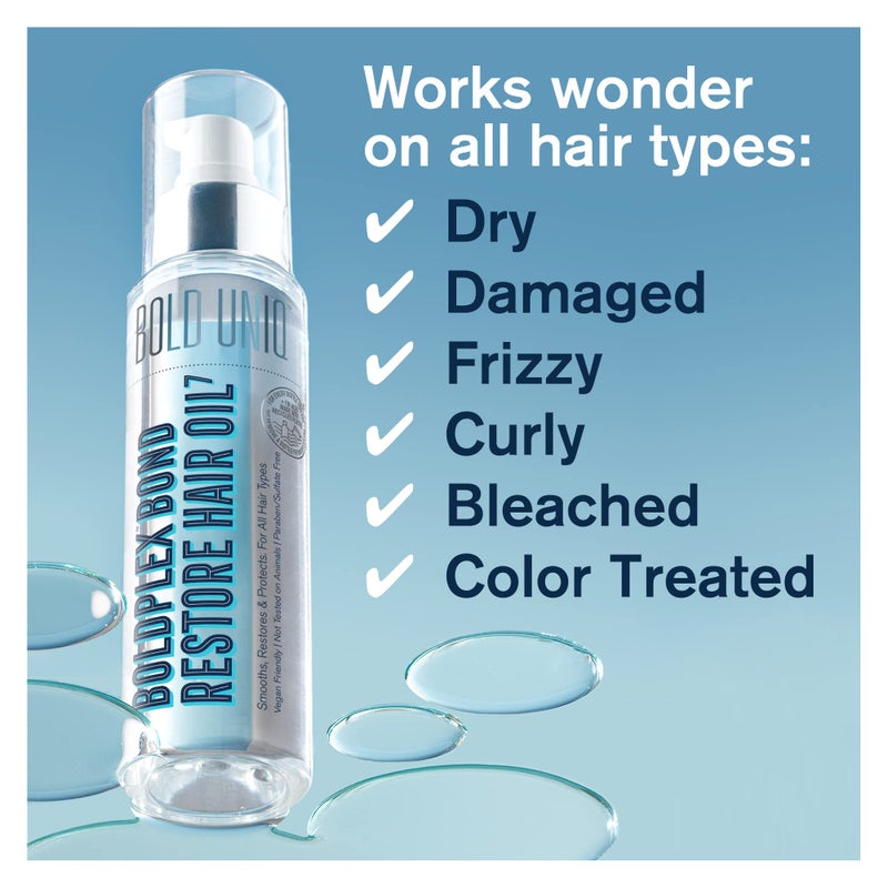 BOLD UNIQ Boldplex 7 Hair Oil for Dry & Damaged Hair - Adds Shine, Strengthens, Smooths Split Ends & Frizz, Moisturizes & Nourishes. Weightless Hair Treatment Oil For Curly, Frizzy & Coarse Hair - 3.38 FlOz - Image 5