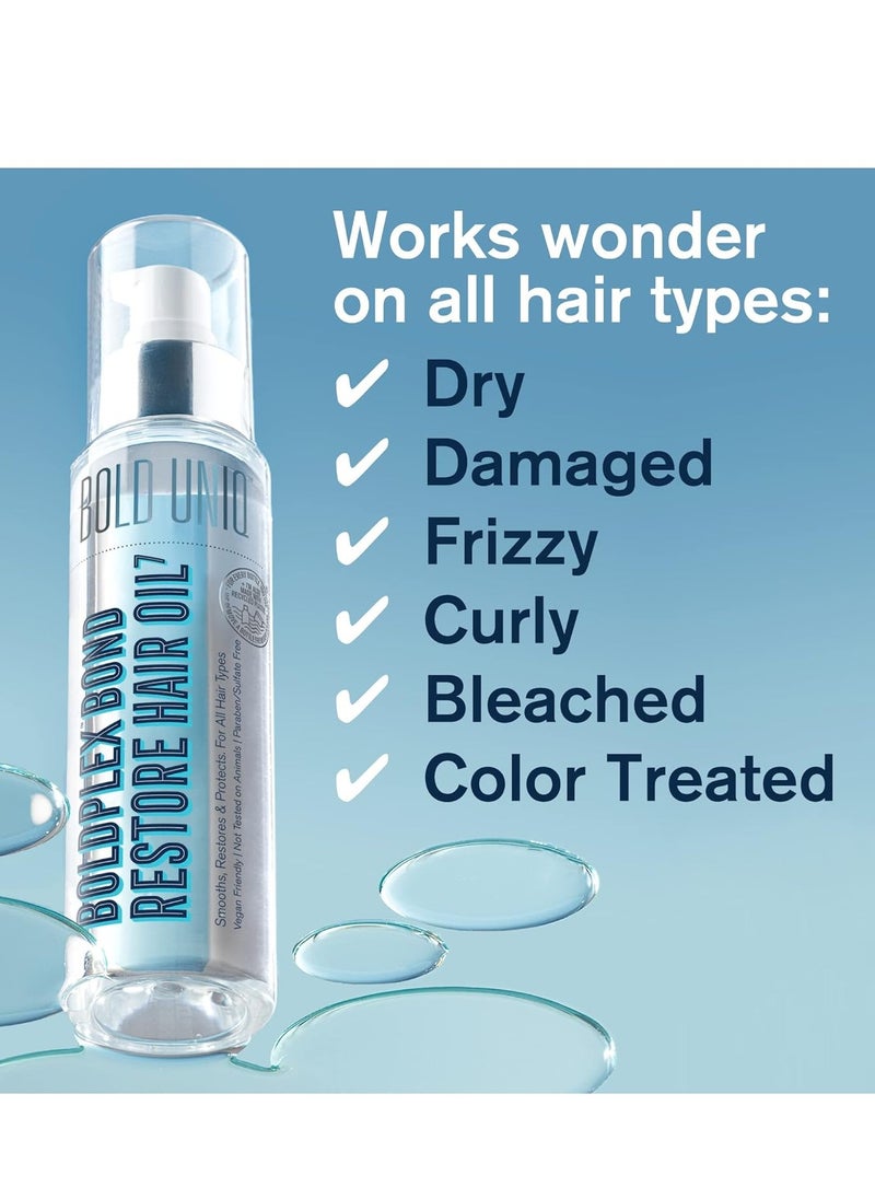 BOLD UNIQ - Boldplex 7 Hair Oil for Dry & Damaged Hair - Adds Shine, Strengthens, Smooths Split Ends & Frizz, Moisturizes & Nourishes. Weightless Hair Treatment Oil For Curly, Frizzy & Coarse Hair - 3.38 FlOz - Image 1