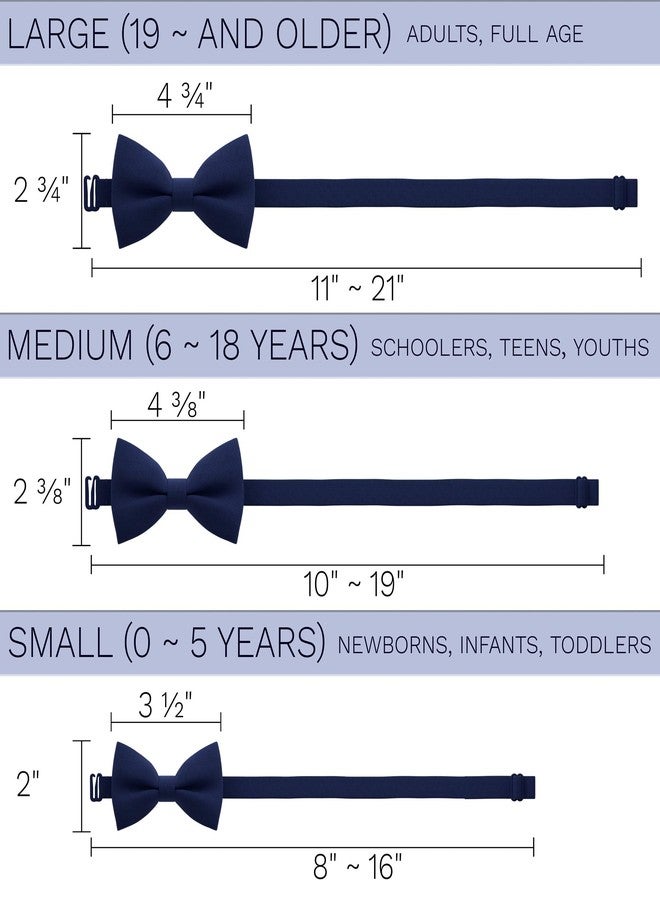 Bow Tie House ربطة عنق كلاسيكية جاهزة للارتداء للأولاد من Bow Tie House، مناسبة للبدلات الرسمية السادة (مقاس متوسط، لون كحلي) - Image 4