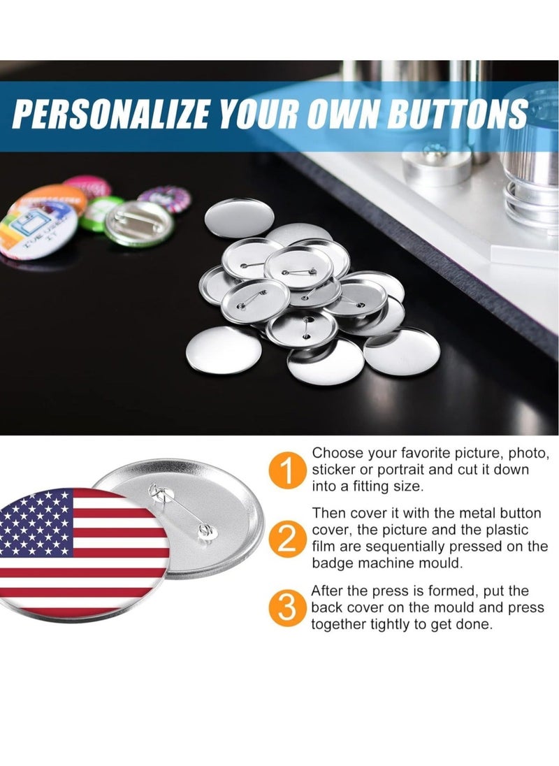 Generic - Button Badge, 300Pcs Blank Button Pin Badges Kit, Button Maker DIY Button Pins Button Pin Badge Clear Pin Back Buttons, for DIY Crafts and Children's Paper Craft Activities and More - Image 1