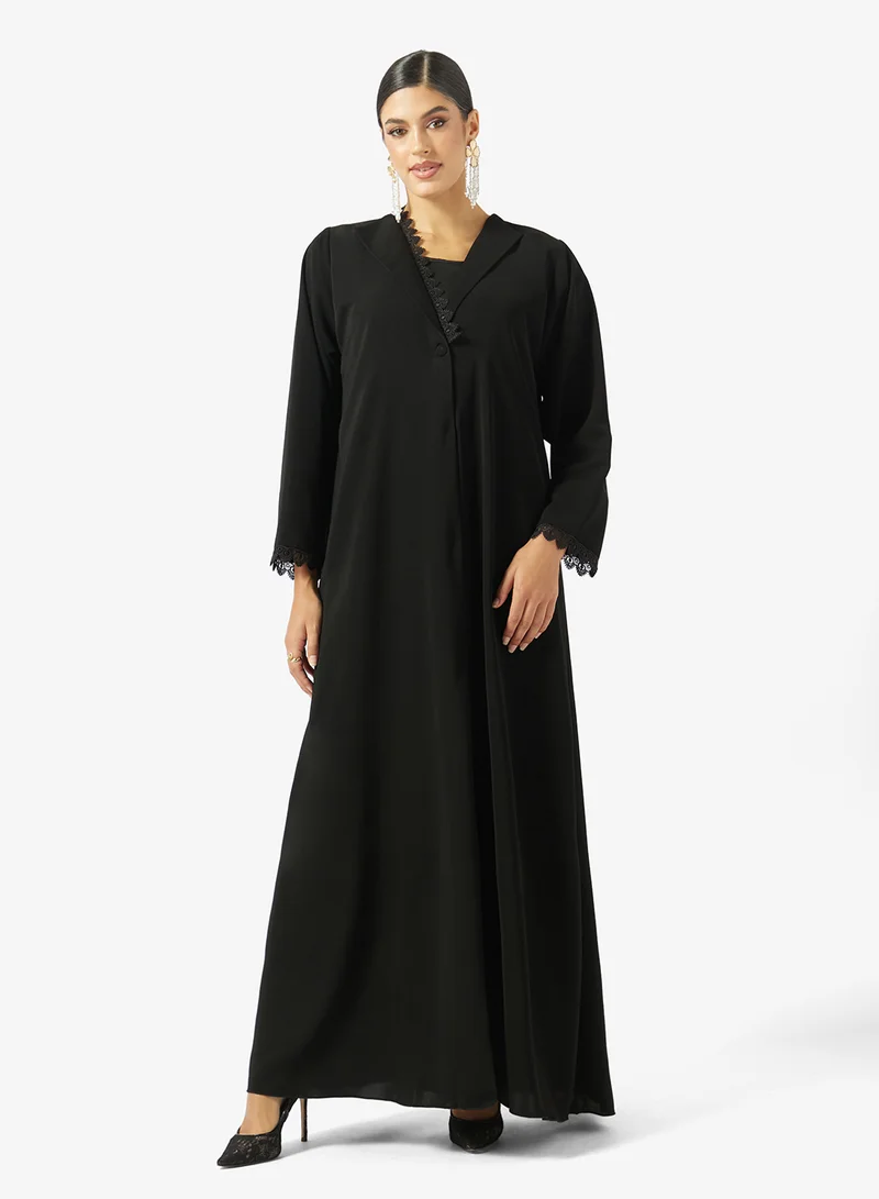 Khizana  Abaya With Lace Trim & Sheila for Women | Best Price UAE