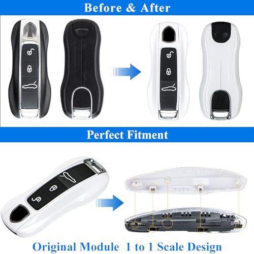 AeroBon 3-Piece Painted Key Fob Cover Compatible with Porsche Key Cover Key Shell (MK2) - Image 4