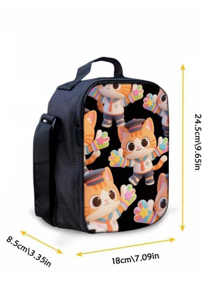 Unlock the new fashion of childish fun! Three-piece set of bags, cartoon elements for children and teenagers (students, children, friends' outings, mountain climbing, schooling, etc. can be used) - 119