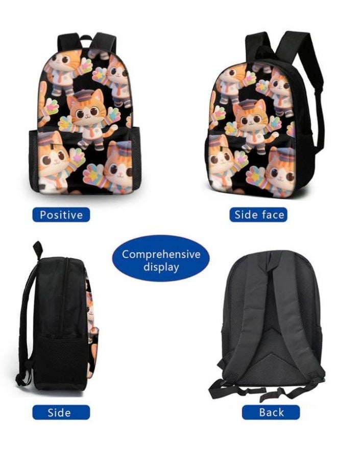 Unlock the new fashion of childish fun! Three-piece set of bags, cartoon elements for children and teenagers (students, children, friends' outings, mountain climbing, schooling, etc. can be used) - 119