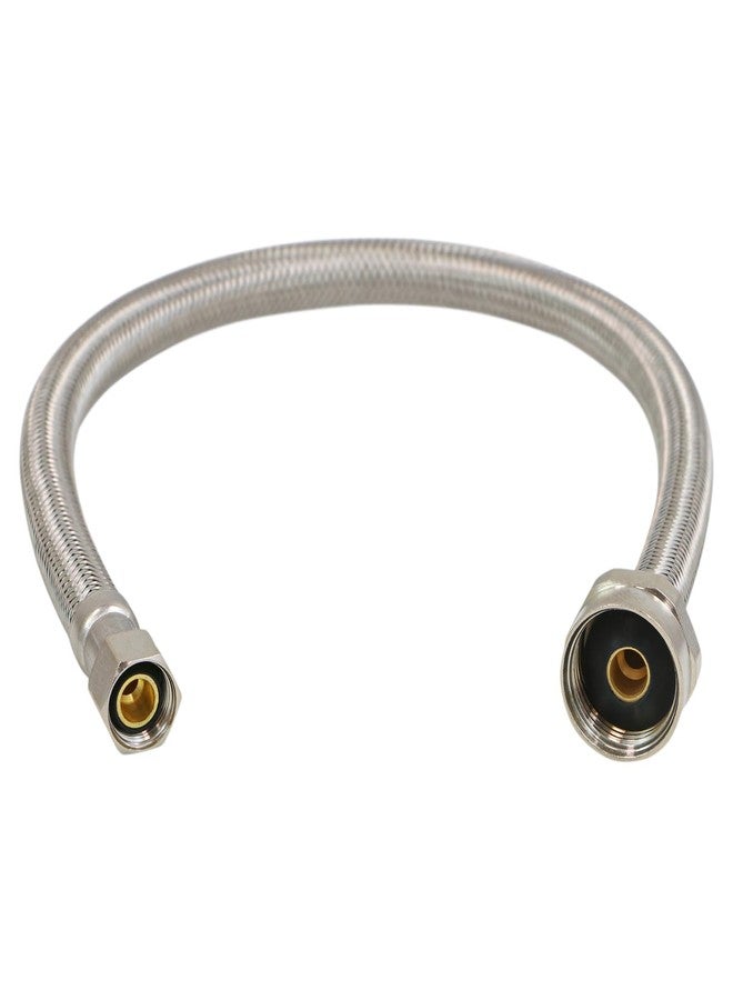 HIGHCRAFT 12 Inch Flexible Toilet Water Supply Line Braided Stainless Steel Toilet Hose Connector 3/8 Inch Compression x 7/8 Inch Ballcock Brass Nut - Image 1