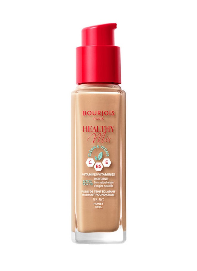 BOURJOIS PARIS Healthy Mix Clean Foundation - 55.5C - Honey, 30ml  - Image 1