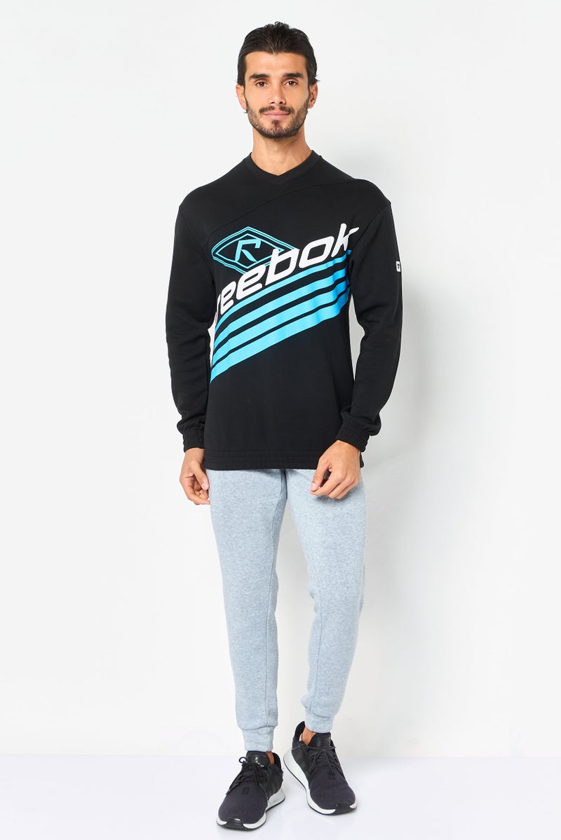 Reebok Men Sportswear Fit Long Sleeve Outdoor Sweatshirt, Black - Image 2