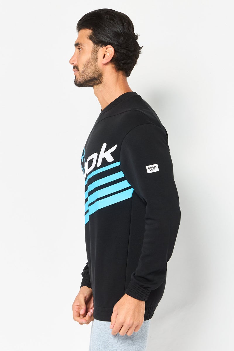 Reebok Men Sportswear Fit Long Sleeve Outdoor Sweatshirt, Black - Image 3