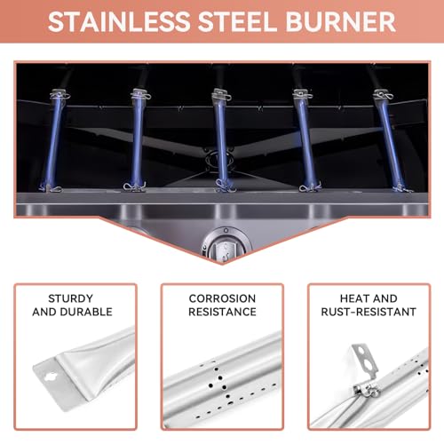 Gcostar Grill Replacement Parts for Pit Boss Pro Series 1100 Wood Pellet & Gas Combo Grill,Stainless Steel Heat Plate Burner for Pitboss pro 1100 Series 3 Burner Combo Pellet Grill. - Image 4