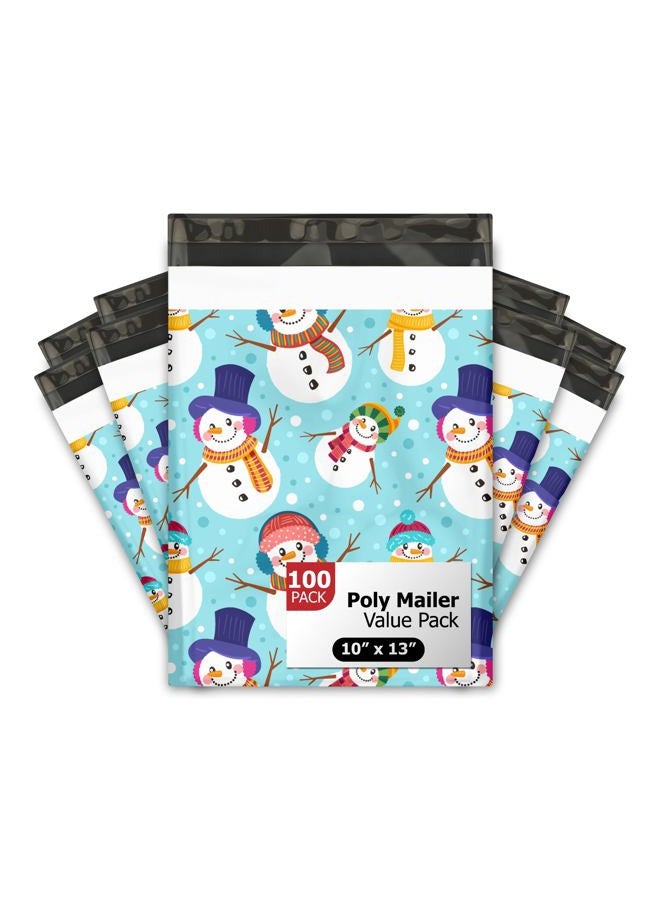 Pro Supply Global 10x13 (100) Snowman Designer Poly Mailers Shipping Envelopes Premium Printed Bag - Image 1