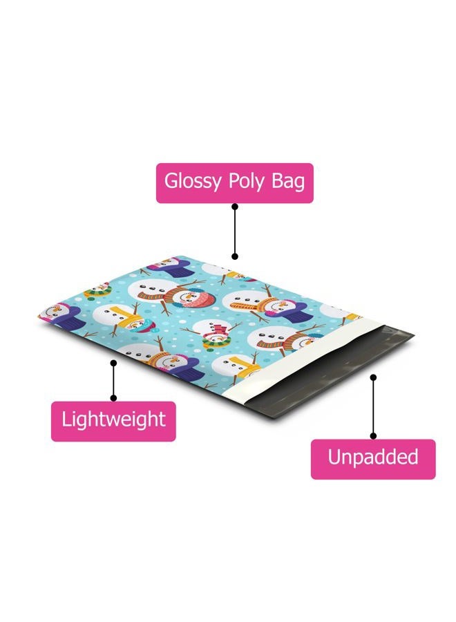 Pro Supply Global 10x13 (100) Snowman Designer Poly Mailers Shipping Envelopes Premium Printed Bag - Image 3